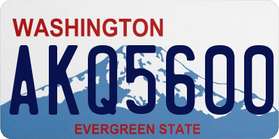 WA license plate AKQ5600