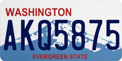 WA license plate AKQ5875