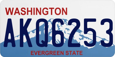 WA license plate AKQ6253