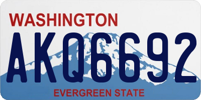 WA license plate AKQ6692
