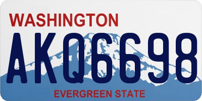 WA license plate AKQ6698