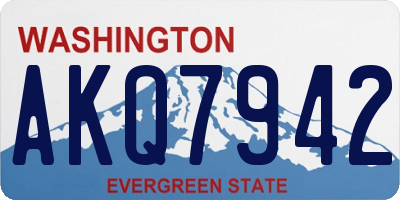 WA license plate AKQ7942