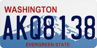 WA license plate AKQ8138