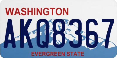 WA license plate AKQ8367