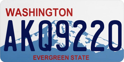 WA license plate AKQ9220