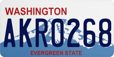 WA license plate AKR0268