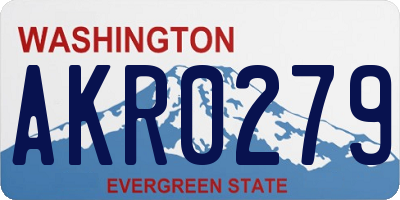 WA license plate AKR0279