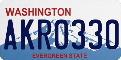 WA license plate AKR0330