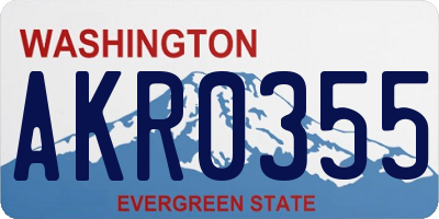 WA license plate AKR0355
