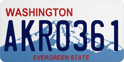 WA license plate AKR0361