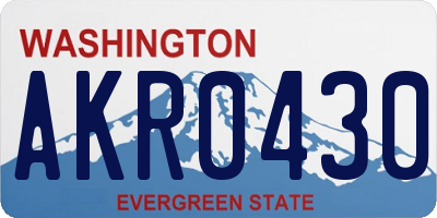 WA license plate AKR0430