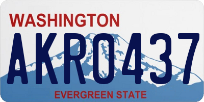 WA license plate AKR0437