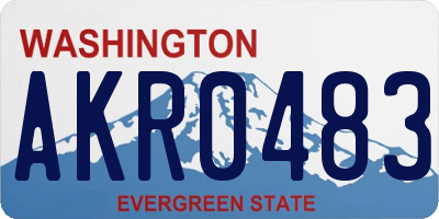 WA license plate AKR0483