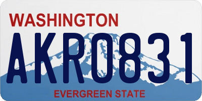 WA license plate AKR0831
