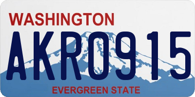 WA license plate AKR0915