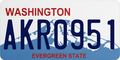 WA license plate AKR0951
