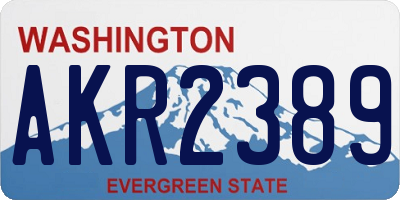 WA license plate AKR2389