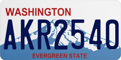 WA license plate AKR2540