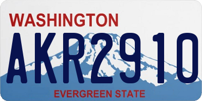 WA license plate AKR2910