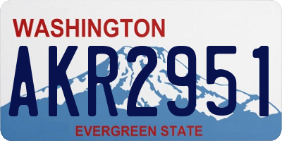 WA license plate AKR2951