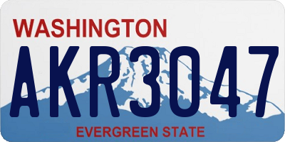 WA license plate AKR3047