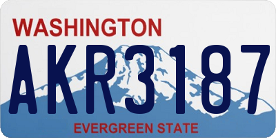 WA license plate AKR3187