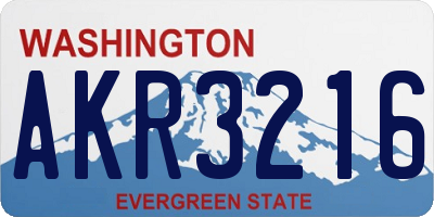 WA license plate AKR3216