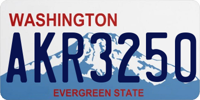 WA license plate AKR3250