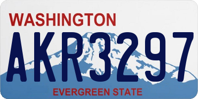 WA license plate AKR3297