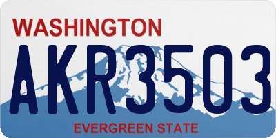 WA license plate AKR3503