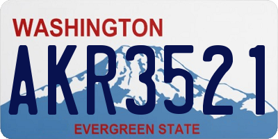 WA license plate AKR3521