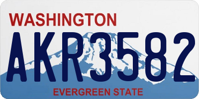 WA license plate AKR3582