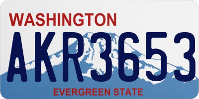 WA license plate AKR3653