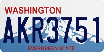 WA license plate AKR3751