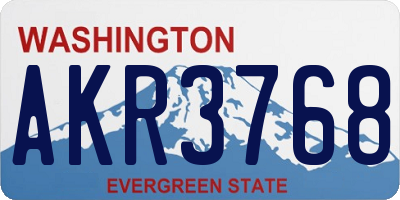 WA license plate AKR3768