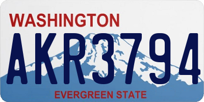 WA license plate AKR3794