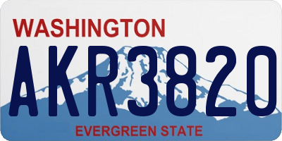 WA license plate AKR3820