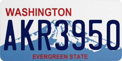 WA license plate AKR3950