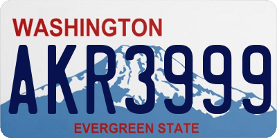 WA license plate AKR3999