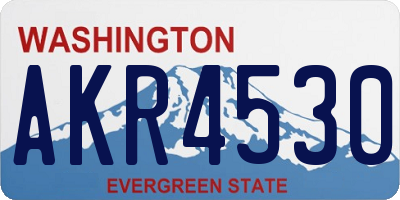 WA license plate AKR4530