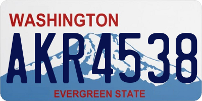 WA license plate AKR4538