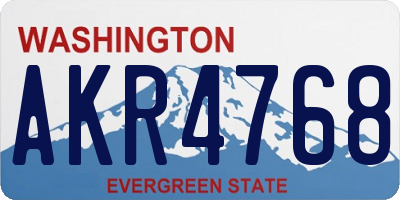 WA license plate AKR4768