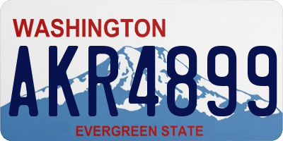 WA license plate AKR4899