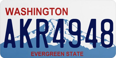 WA license plate AKR4948