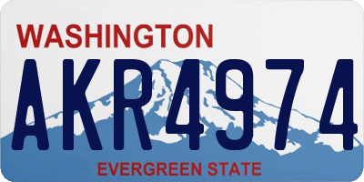 WA license plate AKR4974