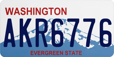 WA license plate AKR6776