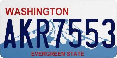 WA license plate AKR7553