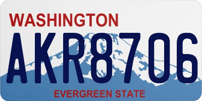 WA license plate AKR8706