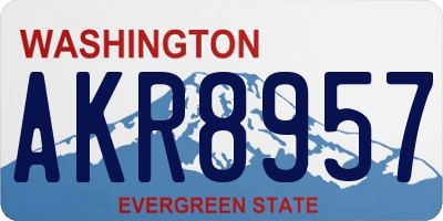 WA license plate AKR8957