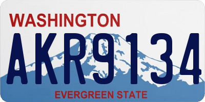 WA license plate AKR9134